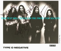 TYPE O NEGATIVE BAND AUTOGRAPHED 8x10 PHOTO PETER STEELE KENNY HICKEY JOSH SILVER AND JOHNNY KELLY