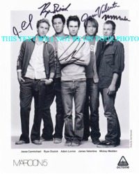 MAROON 5 SIGNED AUTOGRAPHED 8x10 PROMO PHOTO BY ALL ADAM LEVINE CARMICHAEL + MOVES LIKE JAGGER
