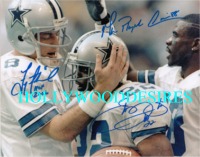 DALLAS COWBOYS TROY AIKMAN EMMITT SMITH MICHAEL IRVING SIGNED AUTOGRAPHED 8X10