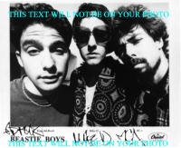 THE BEASTIE BOYS AUTOGRAPHED PHOTO, THE BEASTIE BOYS SIGNED 8x10 PICTURE AD-ROCK MCA AND MIKE D