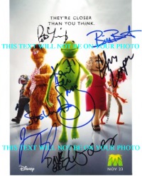 THE MUPPETS AUTOGRAPHED PHOTO, THE MUPPETS MOVIE AUTOGRAPHS, MUPPETS SIGNED 8x10 PHOTO