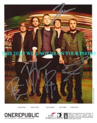 ONE REPUBLIC AUTOGRAPHED, ONE REPUBLIC SIGNED 8x10 PHOTO, ONE REPUBLIC AUTOGRAMME, ONE REPUBLIC BAND