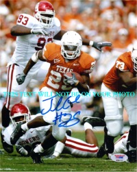 JAMAAL CHARLES AUTOGRAPHED, JAMAAL CHARLES SIGNED 8x10 PHOTO, JAMAAL CHARLES TEXAS,  JAMAAL CHARLES