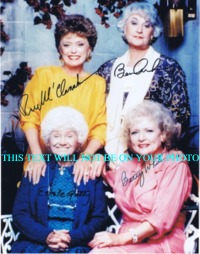 THE GOLDEN GIRLS AUTOGRAPHED, THE GOLDEN GIRLS SIGNED 8x10 PHOTO, GOLDEN GIRLS BETTY WHITE ALL 4