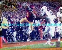 REGGIE BUSH AUTOGRAPHED, REGGIE BUSH SIGNED 8x10 PHOTO, REGGIE BUSH AUTOGRAPH USC MIAMI DOLPHINS