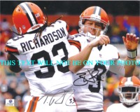 BRANDON WEEDEN AND TRENT RICHARDSON CLEAVELAND BROWNS AUTOGRAPHED PHOTO