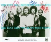 STYX  SIGNED PHOTO, STYX AUTOGRAPHED PHOTO, STYX AUTOGRAPHS, STYX TOMMY SHAW DENNIS DEYOUNG