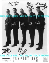 THE TEMPTATIONS AUTOGRAPHED PHOTO, THE TEMPTATIONS SIGNED, THE TEMPTATIONS AUTOS