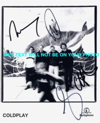 COLDPLAY AUTOGRAPHED PHOTO, COLDPLAY SIGNED PHOTO, COLDPLAY AUTOS