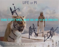 LIFE OF PI AUTOGRAPHED PHOTO, LIFE OF PI CAST SIGNED 8X10 PHOTO, LIFE OF PI CAST AUTOS