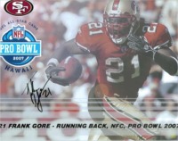 FRANK GORE AUTOGRAPHED, FRANK GORE SIGNED 8x10 PHOTO, FRANK GORE SAN FRANCISCO 49 ers