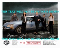 THE MENTALIST AUTOGRAPHED PHOTO, THE MENTALIST CAST SIGNED 8x10 PHOTO SIMON BAKER ROBIN TUNNEY ALL 5