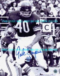 GALE SAYERS AUTOGRAPHED PHOTO, GALE SAYERS SIGNED 8X10 PICTURE, GALE SAYERS AUTOGRAMM