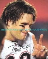 TOM BRADY FACE CLOSE UP AUTOGRAPHED PHOTO, TOM BRADY FACE CLOSE UP SIGNED 8x10 PICTURE