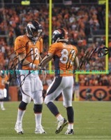 PEYTON MANNING AND WES WELKER AUTOGRAPHED PHOTO DENVER, PEYTON MANNING WES WELKER SIGNED 8x10 PHOTO
