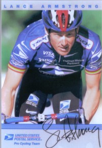 LANCE ARMSTRONG SIGNED 6x9 PHOTO, LANCE ARMSTRONG AUTOGRAPHED PHOTO