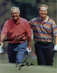 JACK NICKLAUS AND ARNOLD PALMER SIGNED 8x10 PHOTO
