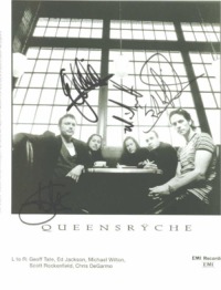 QUEENSRYCHE GROUP SIGNED 8x10 PHOTO