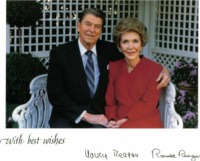 RONALD AND NANCY REAGAN SIGNED 8x10 PHOTO