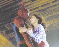 SPIDERMAN AUTOGRAPHED PHOTO, TOBEY MAGUIRE KIRSTEN DUNST SIGNED 8x10 PHOTO SPIDERMAN
