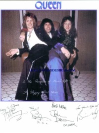 QUEEN GROUP AUTOGRAPHED 6x9 PROMO PHOTO