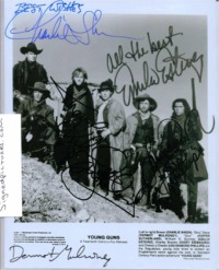 YOUNG GUNS CAST SIGNED 8x10 PHOTO