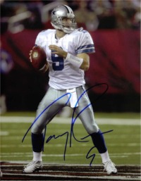 TONY ROMO AUTOGRAPHED PHOTO, TONY ROMO DALLAS COWBOYS SIGNED 8x10 PICTURE, TONY ROMO AUTO