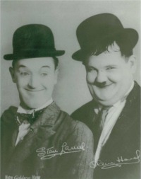 STAN LAUREL AND OLIVER HARDY SIGNED 8x10 PROMO PHOTO