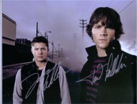 JENSEN ACLKES AND JARED PADALECKI SIGNED 8x10 PHOTO