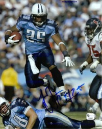 LENDALE WHITE AUTOGRAPHED, LENDALE WHITE SIGNED 8x10 PHOTO, LENDALE WHITE TENNESSEE TITANS