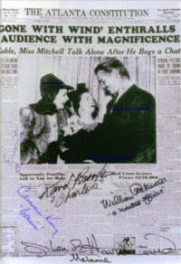 GONE WITH THE WIND CAST SIGNED 6x9 PHOTO