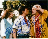BACK TO THE FUTURE CAST SIGNED AUTOGRAPHED FOX LLOYD AND SHUE