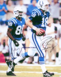 PEYTON MANNING AND MARVIN HARRISON SIGNED AUTOGRAPHED 8x10 PHOTO