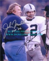 JOHN MADDEN AND KENNY STABLER AUTOGRAPHED PHOTO, JOHN MADDEN KEN STABLER SIGNED 8x10 PHOTO RAIDERS