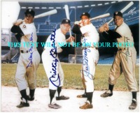 JOE DIMAGGIO WILLIE MAYS DUKE SNIDER AND MICKEY MANTLE SIGNED AUTOGRAPHED 8x10 PHOTO
