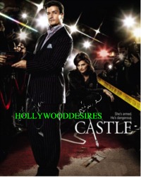 CASTLE CAST SIGNED AUTOGRAPHED 8x10 PHOTO STANA KATIC AND NATHAN NATE FILLION