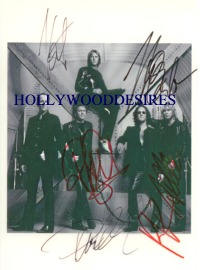 DEF LEPPARD GROUP SIGNED AUTOGRAPHED 6x9 PHOTO  HYSTERIA  LOVE BITES
