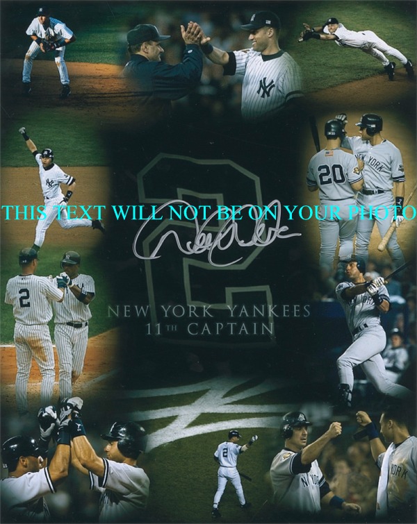 DEREK JETER SIGNED AUTOGRAPHED 8x10 PHOTO NY YANKEES TEAM CAPTAIN COLLAGE
