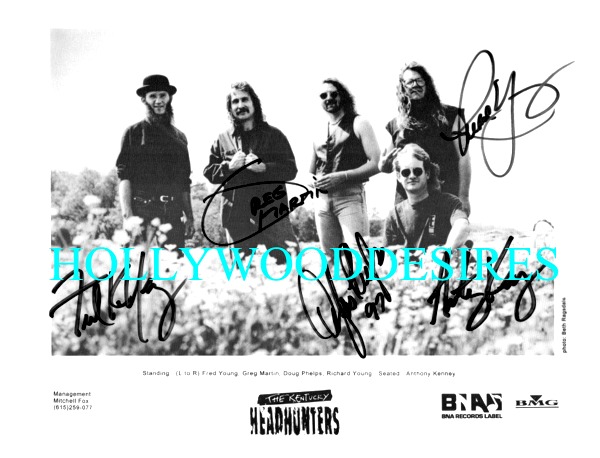 THE KENTUCKY HEADHUNTERS BAND SIGNED AUTOGRAPHED 8x10 PROMO PHOTO FRED YOUNG GREG MARTIN DOUG PHELPS