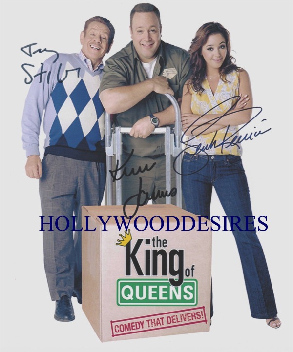 THE KING OF QUEENS CAST AUTOGRAPHED PROMO PHOTO 8X10 LEAH REMINI KEVIN JAMES JERRY STILLER