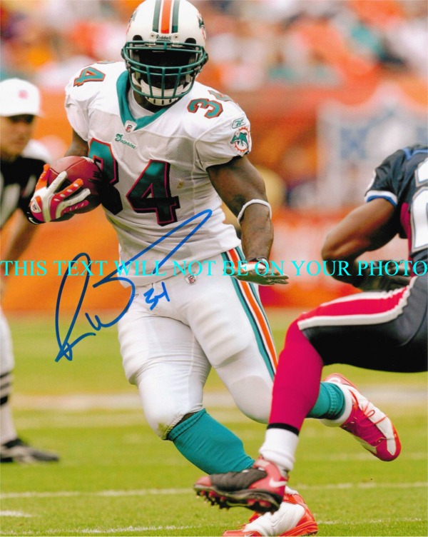 RICKY WILLIAMS AUTOGRAPHED PHOTO, RICKY WILLIAMS SIGNED 8x10 PHOTO, RICKY WILLIAMS MIAMI DOLPHINS
