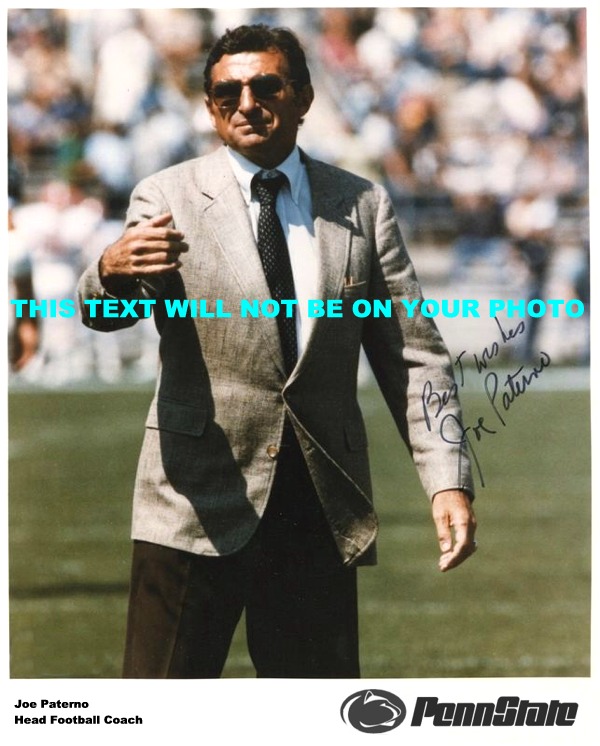 JOE PATERNO AUTOGRAPHED PHOTO  JOE PATERNO SIGNED 8x10 PHOTO PENN STATE HEAD COACH