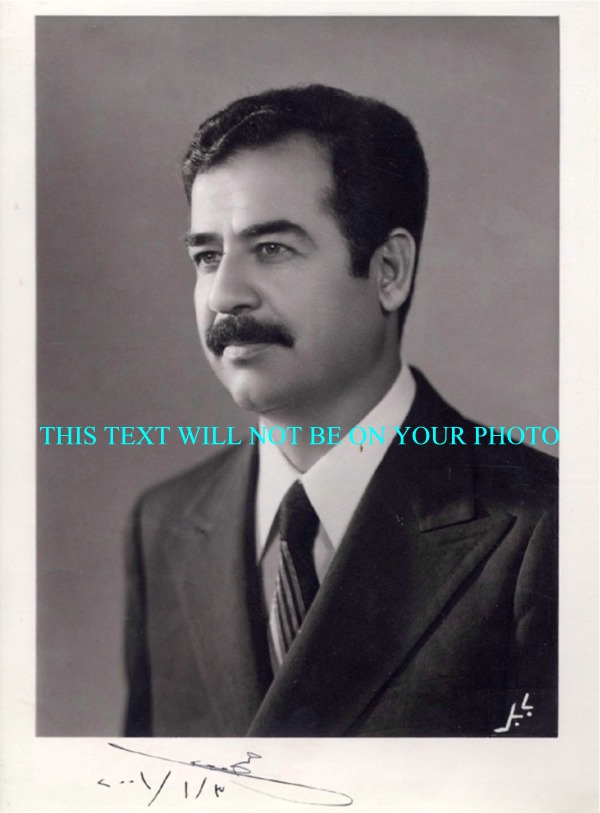 SADDAM HUSSEIN AUTOGRAPHED 8x10 PHOTO