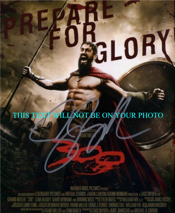 GERARD BUTLER AUTOGRAPHED PHOTO 300 8x10, GERARD BUTLER 300 SIGNED 8x10 PHOTO