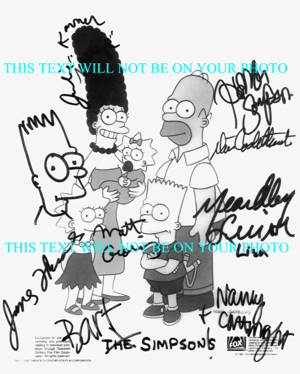 THE SIMPSONS FULL CAST AUTOGRAPHED PHOTO  THE SIMPSONS SIGNED PHOTO  THE SIMPSONS AUTOGRAPHS