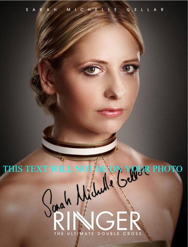 SARAH MICHELLE GELLAR AUTOGRAPHED RINGER POSTER, SARAH MICHELLE GELLAR AUTOGRAPH RINGER