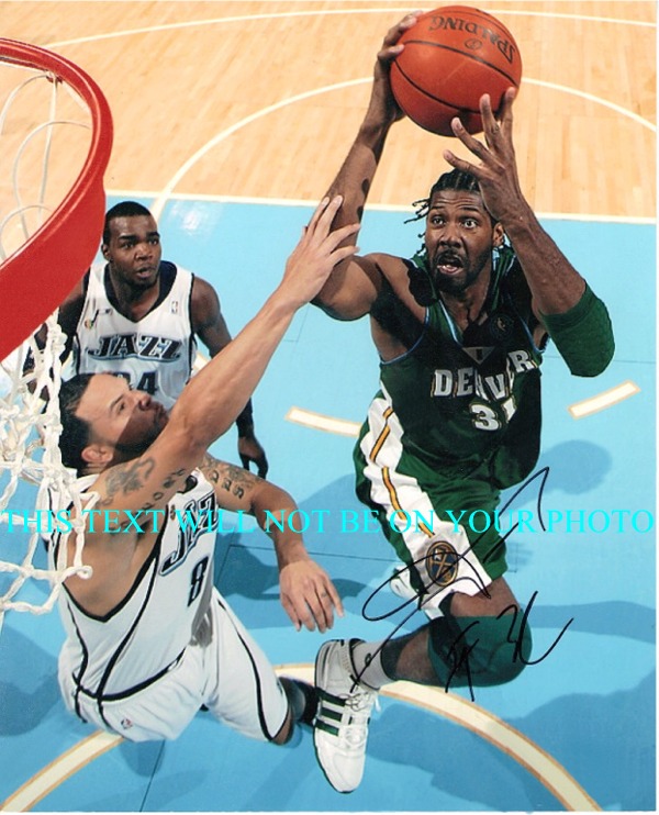 NENE HILARIO AUTOGRAPH, NENE HILARIO AUTOGRAPHED, NENE DENVER NUGGETS, NENE SIGNED PHOTO, NENE AUTO