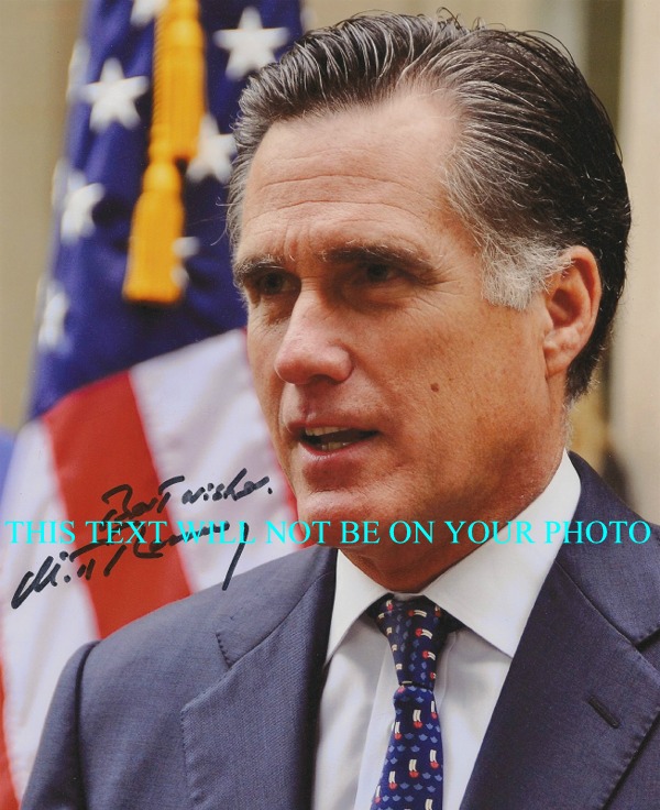 MITT ROMNEY AUTOGRAPHED PHOTO, MITT ROMNEY SIGNED, MITT ROMNEY PICTURES, MITT ROMNEY PHOTO