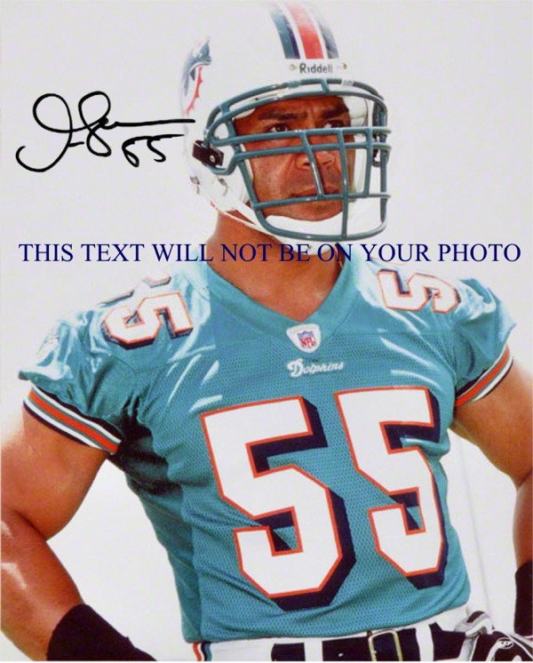 JUNIOR SEAU AUTOGRAPH, JUNIOR SEAU AUTOGRAPHED, JUNIOR SEAU SIGNED PHOTO MIAMI DOLPHINS