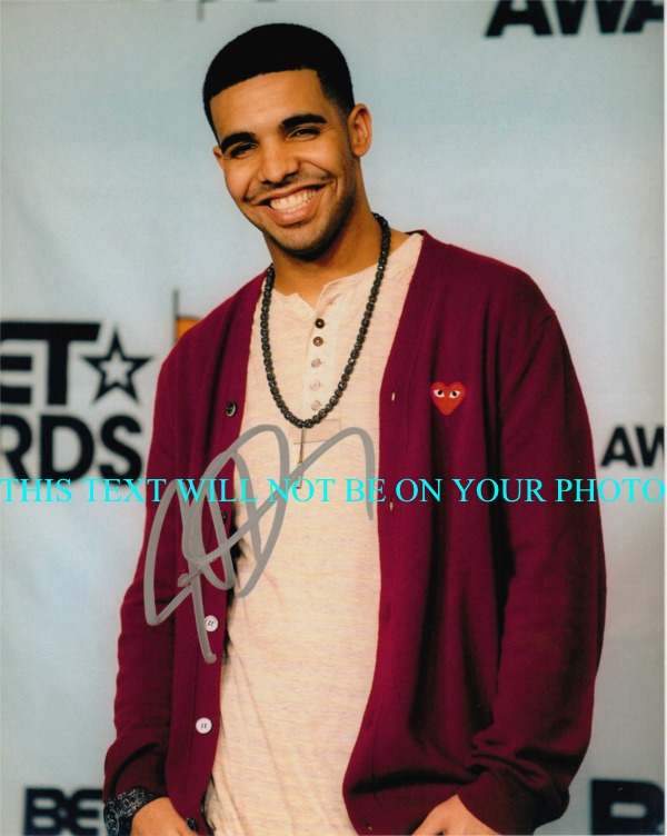 DRAKE AUBREY GRAHAM AUTOGRAPHED PHOTO, DRAKE SIGNED 8x10 PHOTO, DRAKE AUTOGRAPH